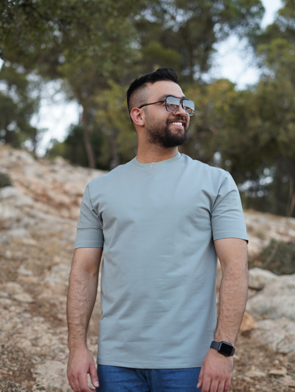 Basic Turkish Cotton T-Shirt in Green